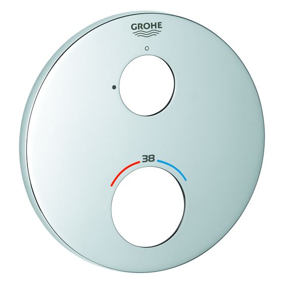 Grohe Rosette für Thermostat-Fertigmontageset, rund, 6 Grad ausrichtbar, Metall, Mattschwarz, 490732430