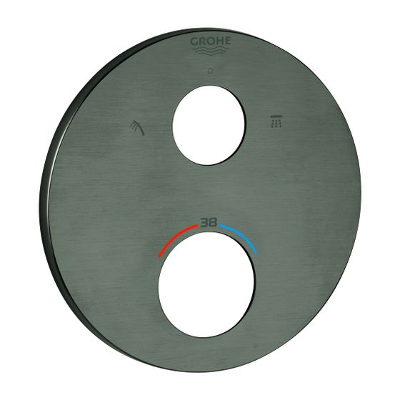 Grohe Rosette rund für Thermostat-Hard Graphite gebürstet Fertigmontageset, 49074AL0