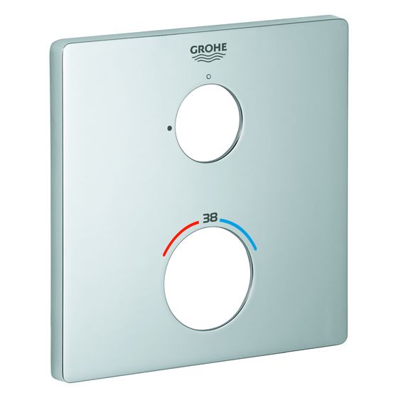 Grohe Rosette für Thermostat-Fertigmontageset, eckig, 6 Grad ausrichtbar, Mattschwarz, 490762430