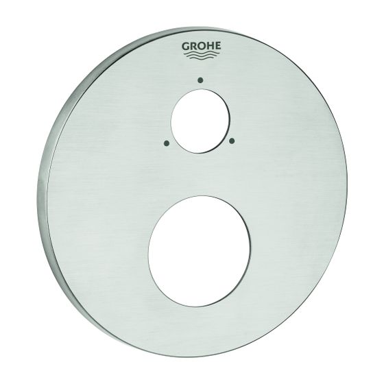 Grohe Rosette rund für Einhandmischer-Fertigmontagesets, Supersteel, Metall, mit Wandrosette, 49108DC0