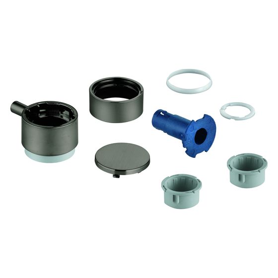 Grohe Absperrgriff Aquadimmer für Thermostat-Fertigmontageset, rund, Hard Graphite gebürstet, 49165AL0