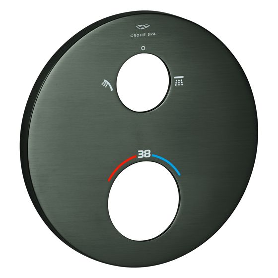 Grohe Rosette rund für Thermostat-Fertigmontageset, 6 Grad ausrichtbar, Hard Graphite gebürstet, 49244AL0