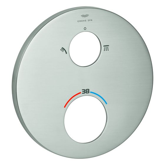 Grohe Rosette rund für Thermostat-Fertigmontageset, 6 Grad ausrichtbar, Supersteel, 49244DC0