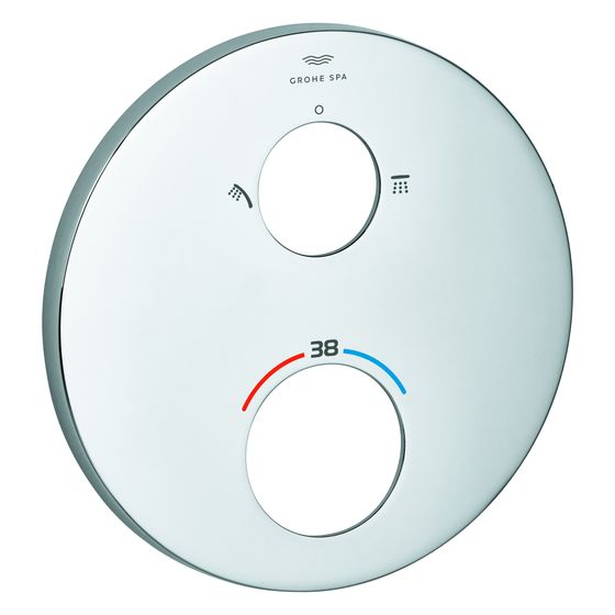 Grohe Rosette für Thermostat-Fertigmontageset, Kopf- und Handbrausen-Symbol, Metall, Warm Sunset gebürstet, 49246DL0