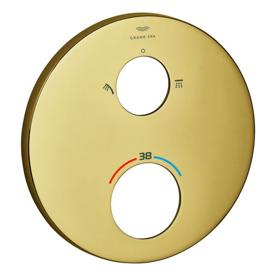 Grohe Rosette rund für Thermostat-Fertigmontagesets, Cool Sunrise, Metall, Kopf- und Handbrausen Symbol