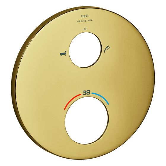 Grohe Rosette für Thermostat-Fertigmontageset, Metall, Wannen- und Handbrausen Symbol, Cool Sunrise, 49247GL0