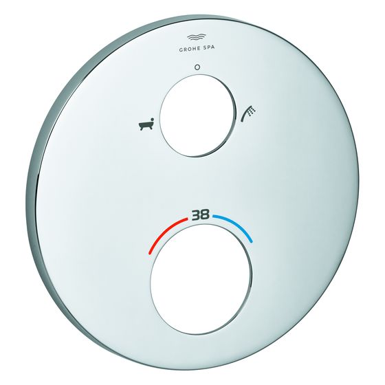 Grohe Rosette für Thermostat-Fertigmontageset, Metall, Wannen- und Handbrausen Symbol, Cool Sunrise gebürstet, 49247GN0