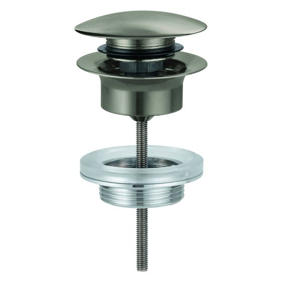 Grohe Ablaufgarnitur mit Klickverschluss, herausnehmbarer Stopfen, verschließbar, Satin Steel, 65807MS0