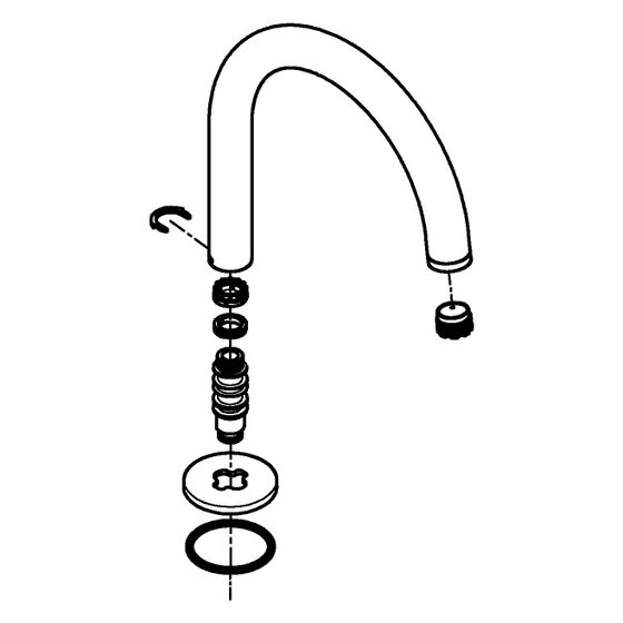 Grohe Auslauf für Zweigriffarmaturen, mit Rosette, drehbar, poliert, Warm Sunset, 101280DA00