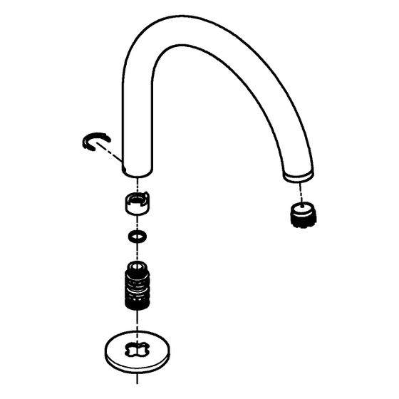Grohe Auslauf mit Rosette, Strahlregler, Warm Sunset, 101281DA00