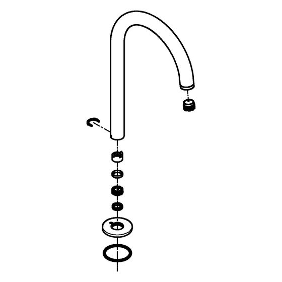 Grohe Auslauf für Zweigriffarmaturen, C-Auslauf, Warm Sunset, 101298DA00