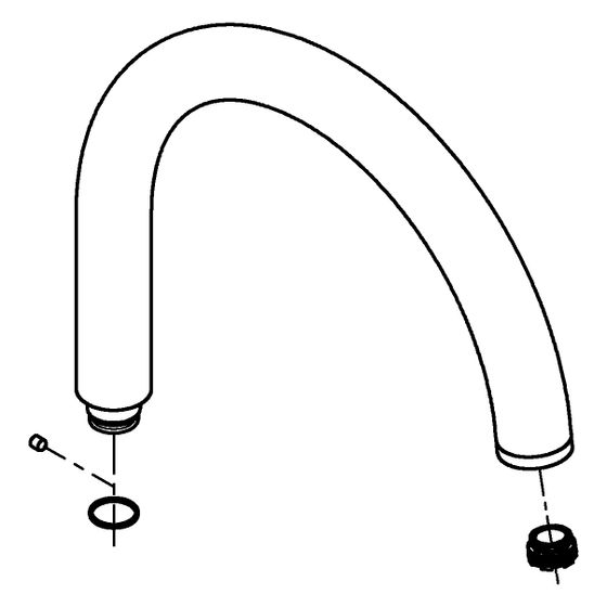 Grohe C-Auslauf für Zweigriffarmaturen, drehbar, Satin Graphite, 101320MG00