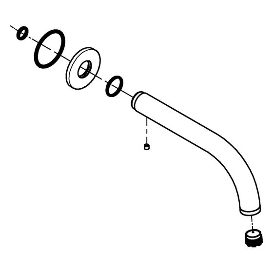 Grohe C-Auslauf für Zweigriffarmaturen, drehbar, Hard Graphite gebürstet, 101344AL00
