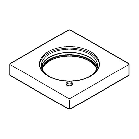 Grohe Rosette eckig für Waschtischbatterie ohne Zugstange, Supersteel, Schnellbefestigungssystem
