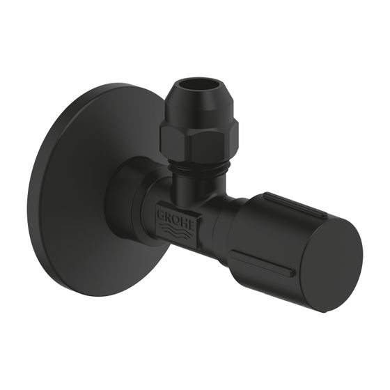 Grohe Eckventil Phantom Black, langer Schubschaft, Schubrosette, Wandanschluss 1/2