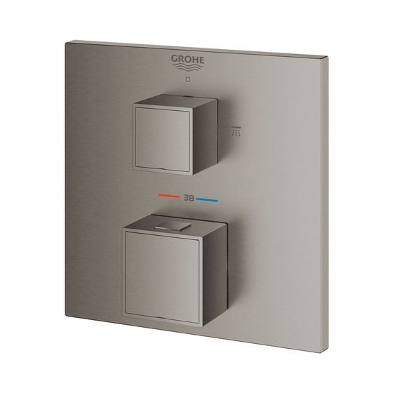 Grohe Grohtherm Cube Thermostat 2-Wege-Umstellung für mehrere Brause hard graphite gebürstet 24154AL0