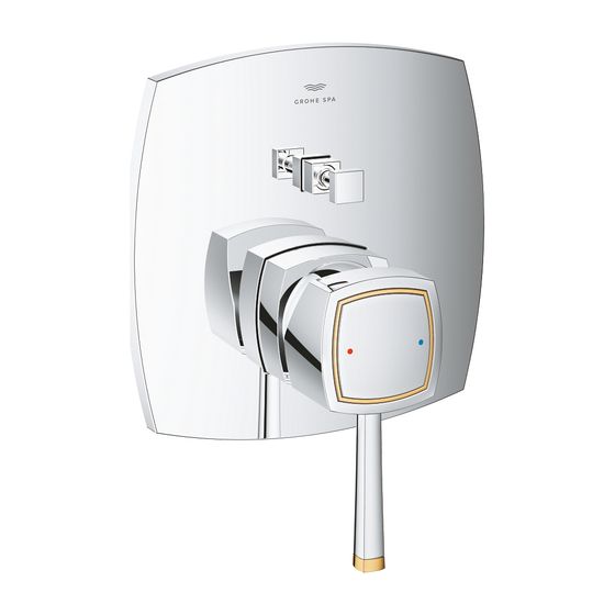 Grohe Grandera 1-Loch-Einhand-Wannenbatterie Fertigmontageset für Chrom/Gold