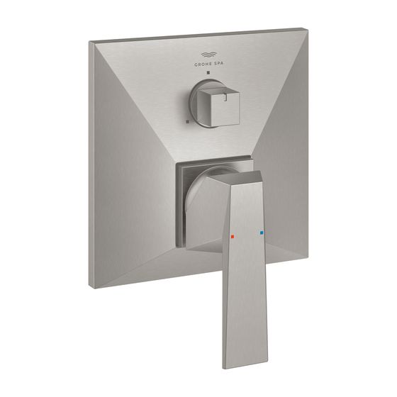 Grohe Allure Brilliant Einhandbatterie Supersteel, mit 3-Wege-Umstellung, Fertigmontageset für Rapido SmartBox
