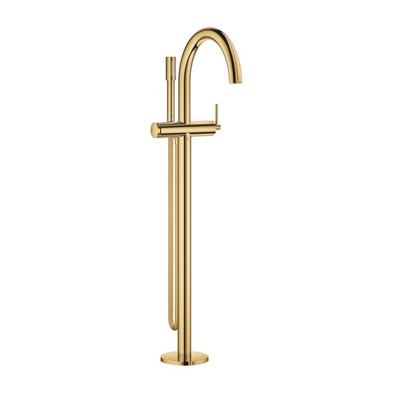 Grohe Atrio Einhand-Wannenbatterie Cool Sunrise, Fertigmontageset, Bodenmontage, mit Brauseset Rainshower Aqua Stick