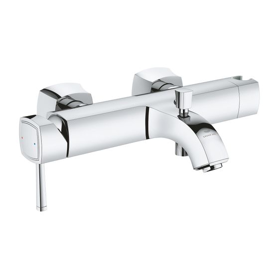 Grohe Grandera 1-Loch-Einhand-Wannenbatterie Wandmontage, Chrom, integrierter Handbrausehalter