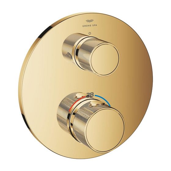 Grohe Atrio PC Thermostat-Brausebatterie Cool Sunrise mit 2-Wege-Umstellung mit Knopfbetätigung