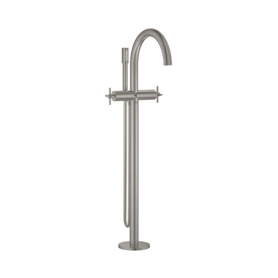 Grohe Atrio Wannenbatterie, Bodenmontage, eigensicher, mit Kreuzgriffen, 1/2