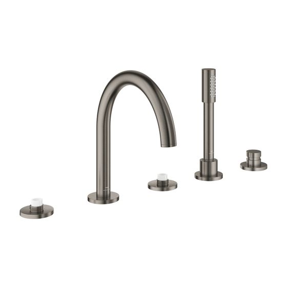 Grohe Atrio PC 5-Loch-Wannenkombination Hard Graphite gebürstet für Hebelgriffe