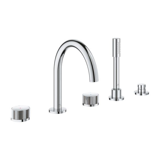 Grohe Atrio PC 5-Loch-Wannenkombination Chrom Knopfbetätigung mit Einlagen