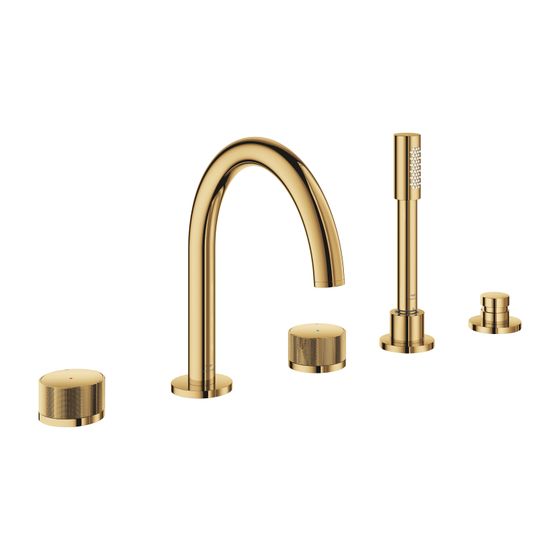 Grohe Atrio PC 5-Loch-Wannenkombination Cool Sunrise Knopfbetätigung mit Einlagen
