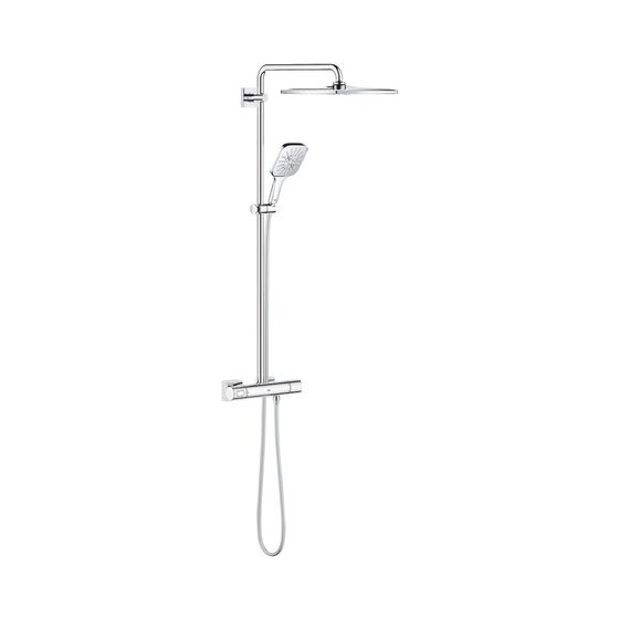 Grohe Rainshower SmartActive 310 Duschsystem, Chrom, 450mm Duscharm, Kopfbrause Mono 310 Cube, Handbrause SmartActive 130 Cube