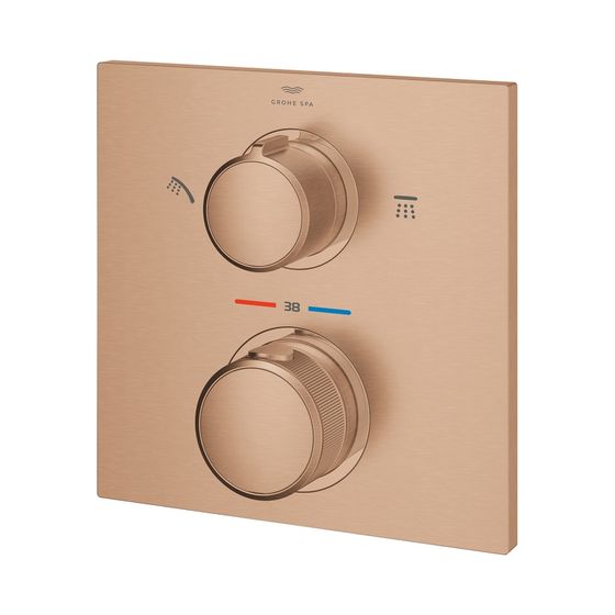 Grohe Allure Thermostat-Brausebatterie mit integrierter 2-Wege-Umstellung warm sunset gebürstet 29181DL2