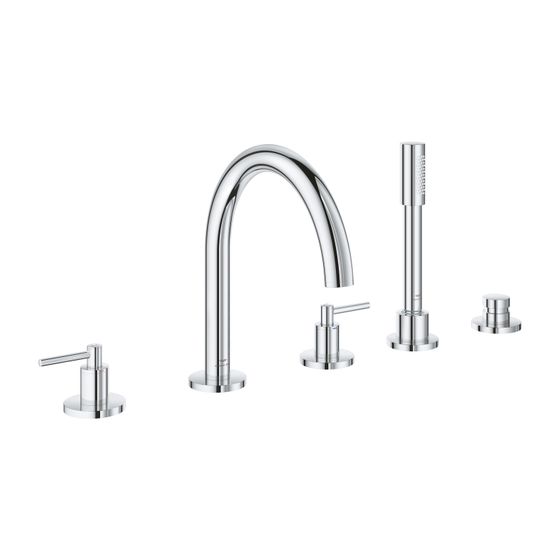 Grohe Atrio 5-Loch-Wannenkombination Chrom, Fertigmontageset, mit Hebelgriffen