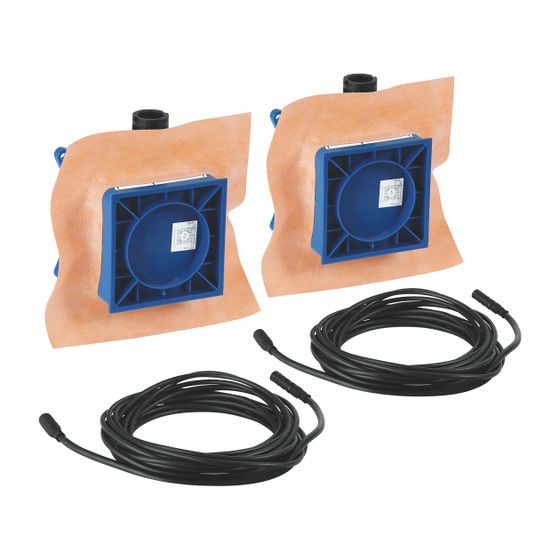 Grohe Rohbauset Musikmodule Rainshower F-Series, für den Einbau der Musikmodule 36360000, 2 Verlängerungskabel 5m, Y-Stück
