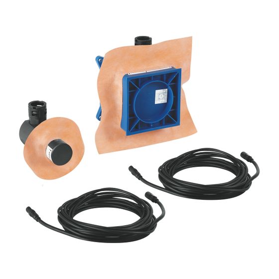 Grohe Rohbauset F-digital Deluxe, für Dampfgenerator mit Rohbauset Dampfauslass, Rohbauset Temperaturfühler, Verlängerungskabel