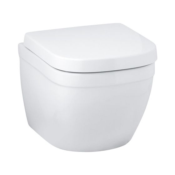 Grohe Wand-Tiefspül-WC Euro Keramik, Ausladung 49 cm, Abgang waagerecht, spülrandlos, für UP-Spülkasten, Alpinweiß