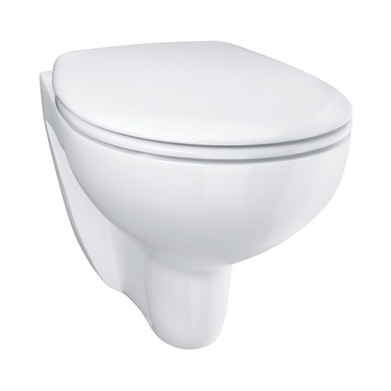 Grohe Wand-Tiefspül-WC Set Bau Keramik, Abgang waagerecht, spülrandlos, WC-Sitz Deckel Soft Close, für UP-Spülkasten, Alpinweiß