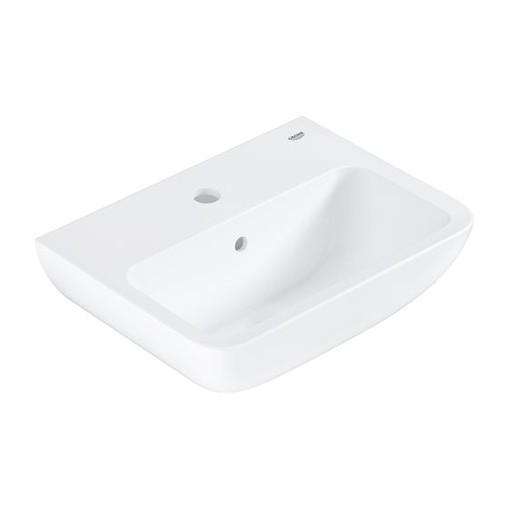 Grohe BauEdge Handwaschbecken Keramik wandhängend 450x350mm, Alpinweiß, 1 Hahnloch, mit Überlauf