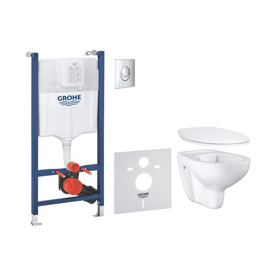 Grohe Solido 5-in-1 Set mit Bau Keramik für WC 1,13m Bauhöhe, QuickFix, Chrom/Alpinweiß, 39888000