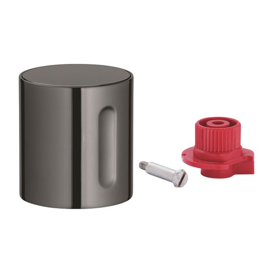 Grohe Absperrgriff Hard Graphite für Thermostat-Fertigmontagesets, inklusive Kappe
