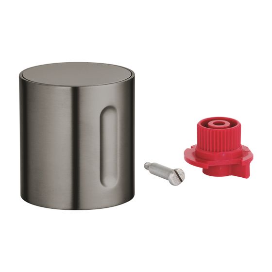 Grohe Absperrgriff Hard Graphite gebürstet für Thermostat-Fertigmontagesets, inklusive Kappe