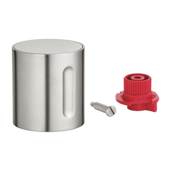 Grohe Absperrgriff Supersteel für Thermostat-Fertigmontagesets, inklusive Kappe