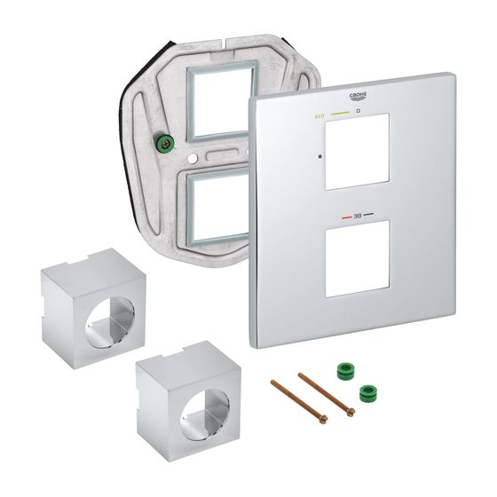 Grohe Rosette für Fertigmontageset Thermostat-Brause, Chrom, Wandrosette mit verdeckter Rosetten- und Schaftabdichtung
