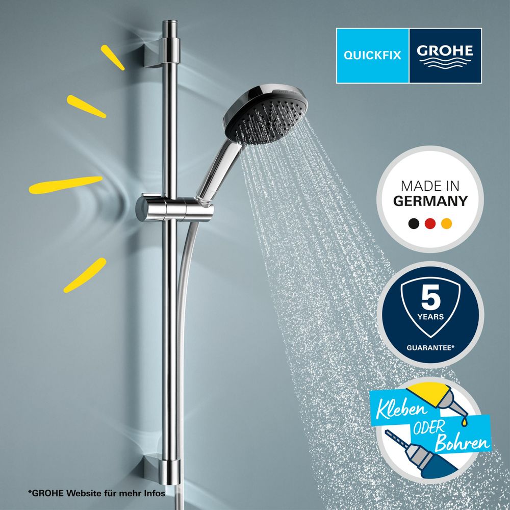 Grohe Vitalio Comfort 110 Brausestangenset 2 Strahlarten (Rain Jet) chrom 26398001... GROHE-26398001 4005176681189 (Abb. 2)