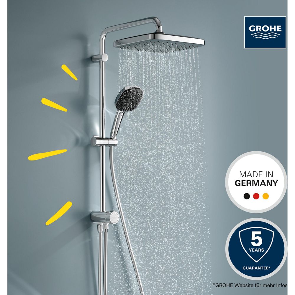 Grohe Vitalio Comfort 250 eckig, Flex Duschsystem wassersparend mit Umstellung flexible... GROHE-26698001 4005176767197 (Abb. 4)