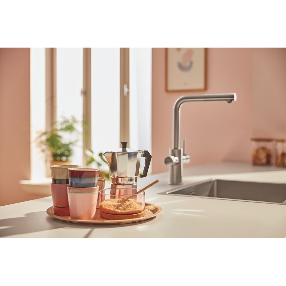 Grohe Blue Pure Minta Einhand-Spültischarmatur mit Filter, L-Auslauf, herausziehbarer A... GROHE-30601DC0 4005176745157 (Abb. 5)