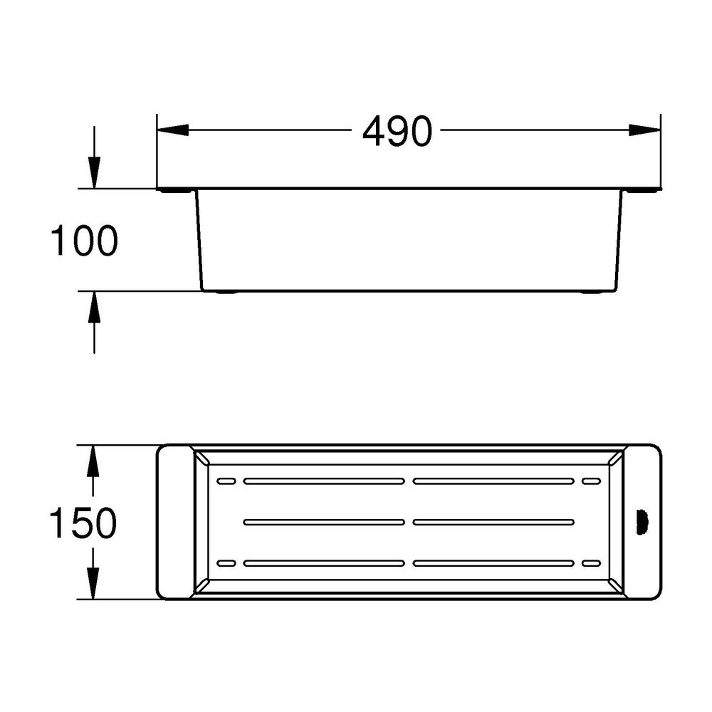 Grohe Küchenspülen-Sieb 490x150x100mm Edelstahl, spülmaschinenfest, korrosionsfrei... GROHE-40853SD0 4005176740459 (Abb. 3)