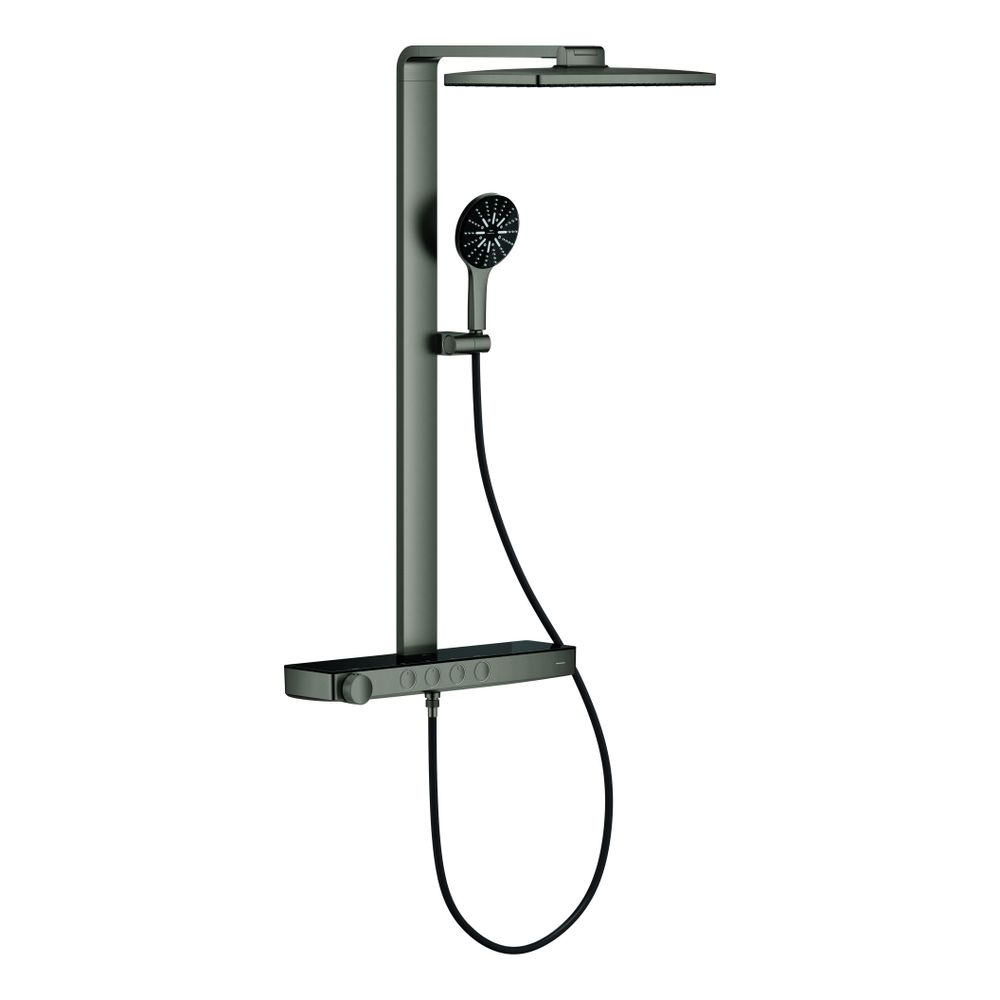 Grohe Aqua Pure Rainshower Duschsystem eckig Hard Graphite gebürstet 15l/min, mit Kop... GROHE-100962AL00 4005176949623 (Abb. 1)