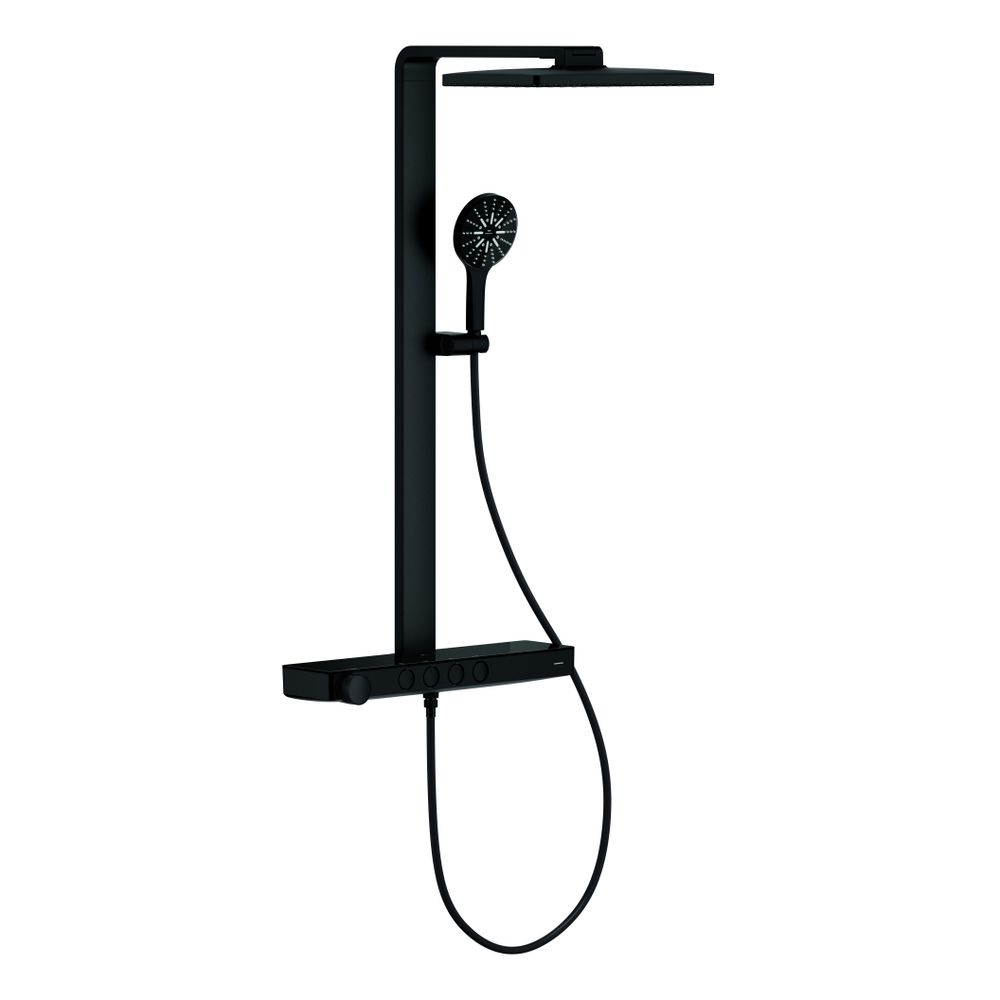 Grohe Aqua Pure Rainshower Duschsystem eckig Phantom Black 15l/min, mit Kopfbrause un... GROHE-100962KF00 4005176949685 (Abb. 1)