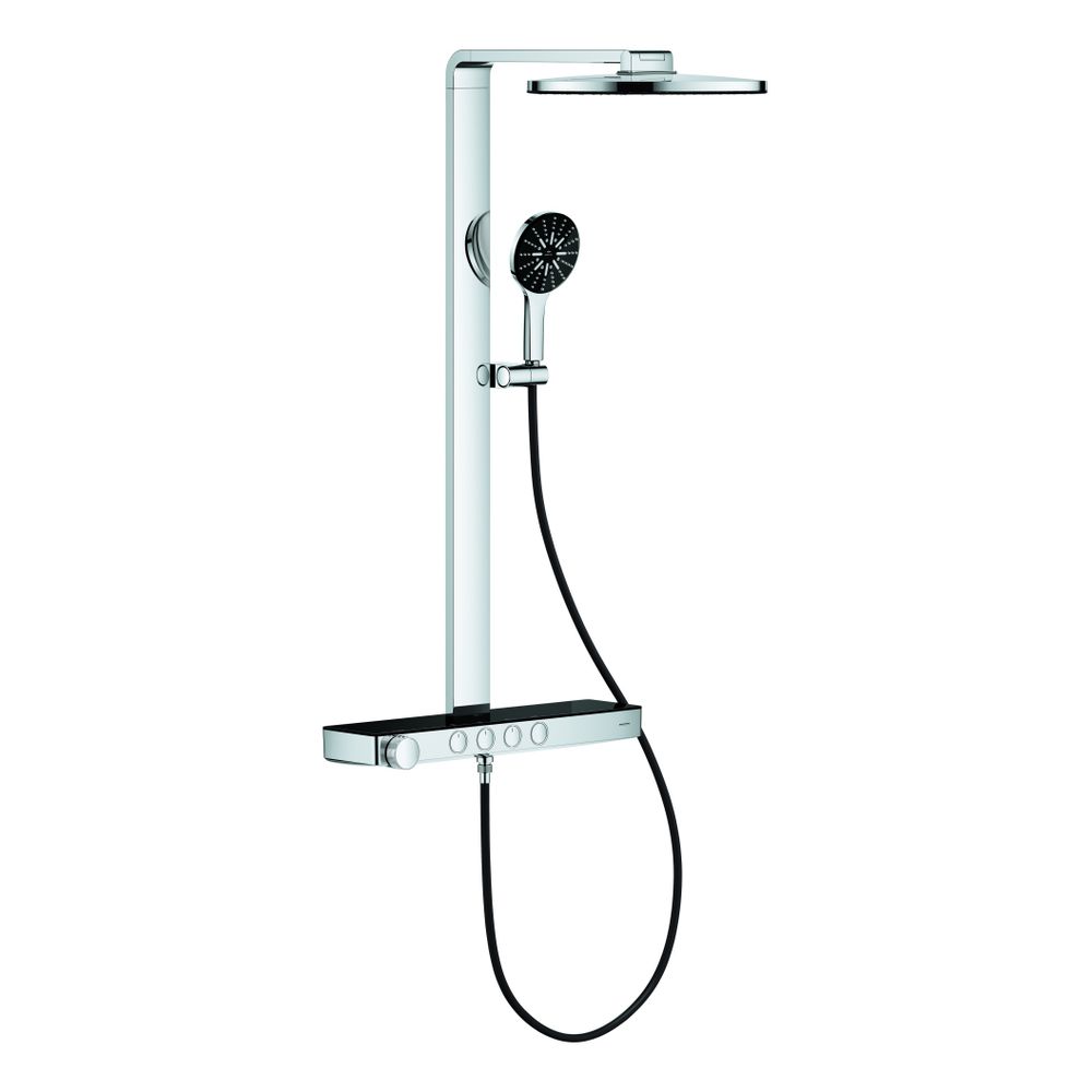 Grohe Aqua Pure Rainshower Duschsystem rund Supersteel 15l/min, mit Kopfbrause und Th... GROHE-101680KI00 4067393032427 (Abb. 1)