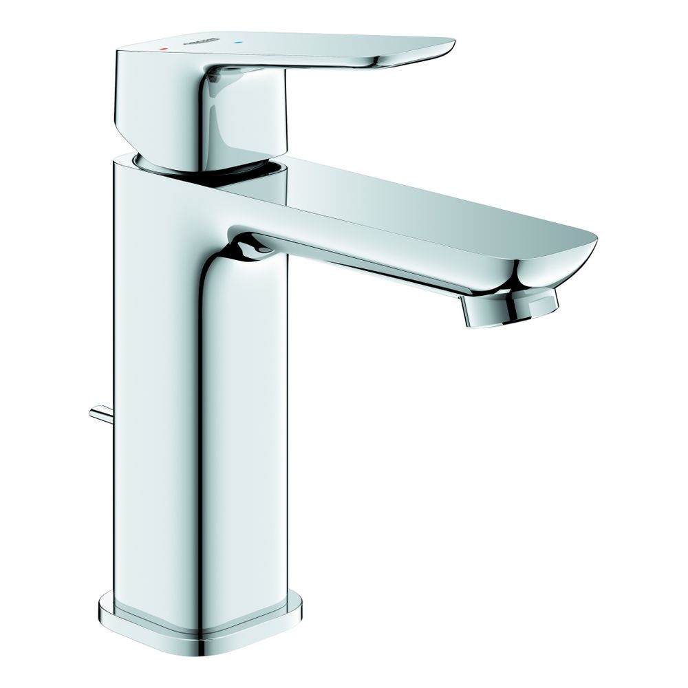 Grohe Cubeo Einhand-Waschtischbatterie M-Size Chrom, Mittelstellung kalt, mit Zugstan... GROHE-1017560000 4067393013341 (Abb. 1)